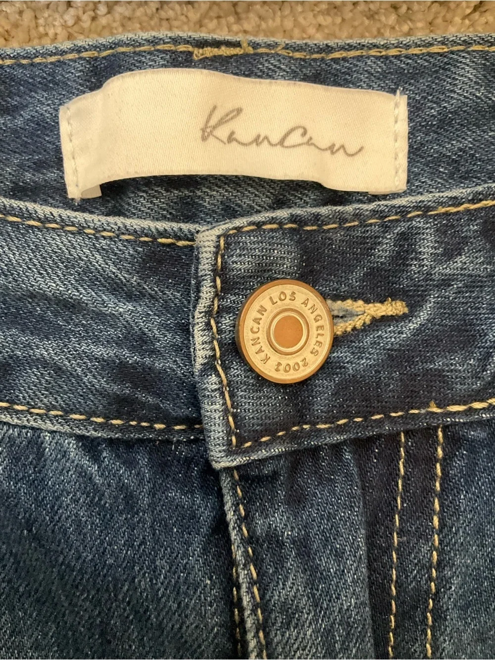 KanCan Distressed High Rise Denim Shorts Raw Hem Size 3/25 - Picture 4 of 6
